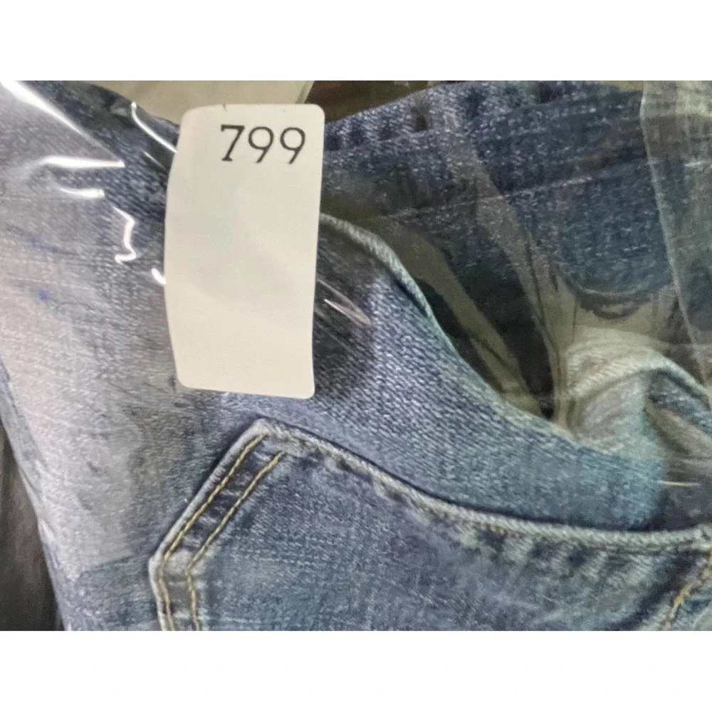 Old Navy Karate Slim Straight Jeans Boys 12 Blue Denim Medium Wash Distressed